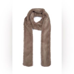 Perforated Faux Fur Skinny Scarf